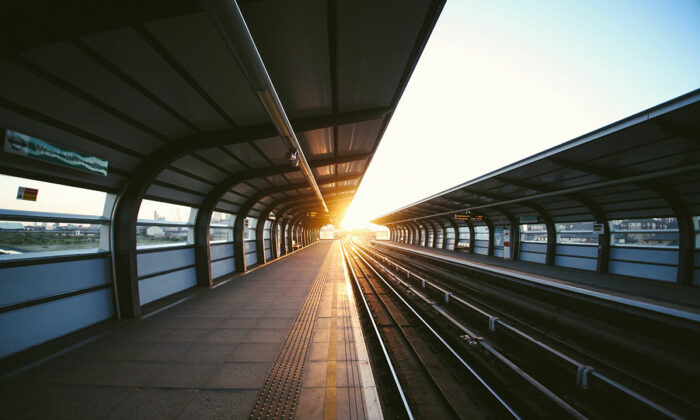 Bild på en tågstation