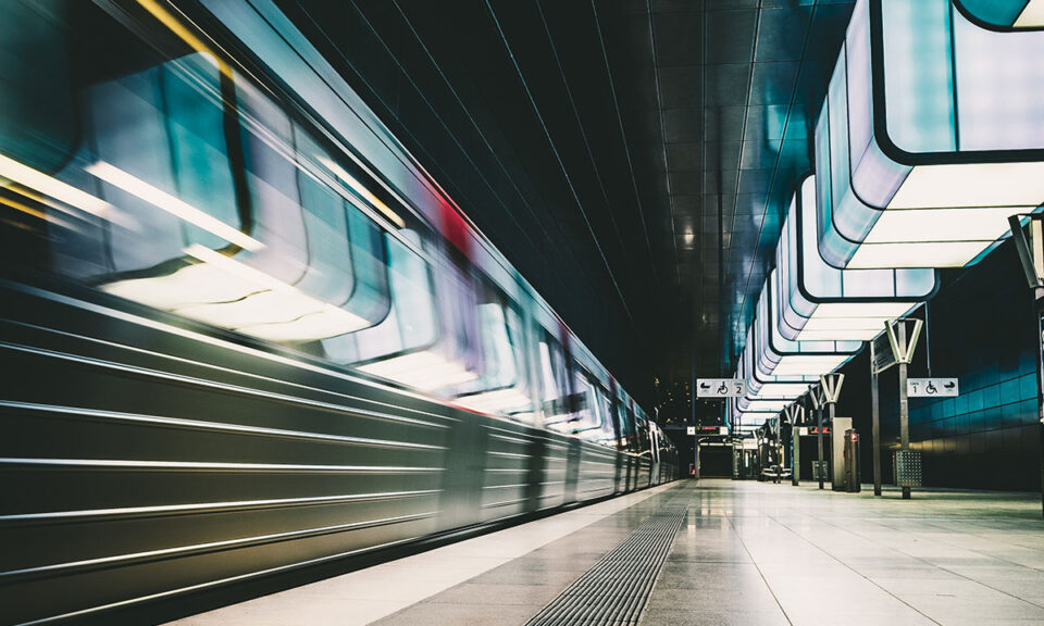 Bild på en tågstation